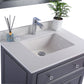 Luna 30" Maple Grey Bathroom Vanity with White Quartz Countertop