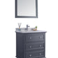 Luna 30" Maple Grey Bathroom Vanity with White Stripes Marble Countertop