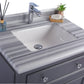 Luna 30" Maple Grey Bathroom Vanity with White Stripes Marble Countertop