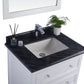 Luna 30" White Bathroom Vanity with Black Wood Marble Countertop