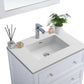 Luna 30" White Bathroom Vanity with Matte White VIVA Stone Solid Surface Countertop