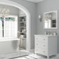 Luna 30" White Bathroom Vanity with Matte White VIVA Stone Solid Surface Countertop