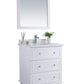 Luna 30" White Bathroom Vanity with Pure White Phoenix Stone Countertop