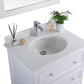 Luna 30" White Bathroom Vanity with Pure White Phoenix Stone Countertop