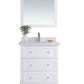 Luna 30" White Bathroom Vanity with White Carrara Marble Countertop