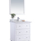 Luna 30" White Bathroom Vanity with White Carrara Marble Countertop