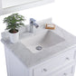 Luna 30" White Bathroom Vanity with White Carrara Marble Countertop