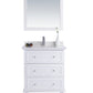 Luna 30" White Bathroom Vanity with White Quartz Countertop