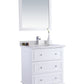 Luna 30" White Bathroom Vanity with White Quartz Countertop