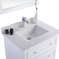 Luna 30" White Bathroom Vanity with White Quartz Countertop