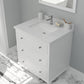 Luna 30" White Bathroom Vanity with White Quartz Countertop