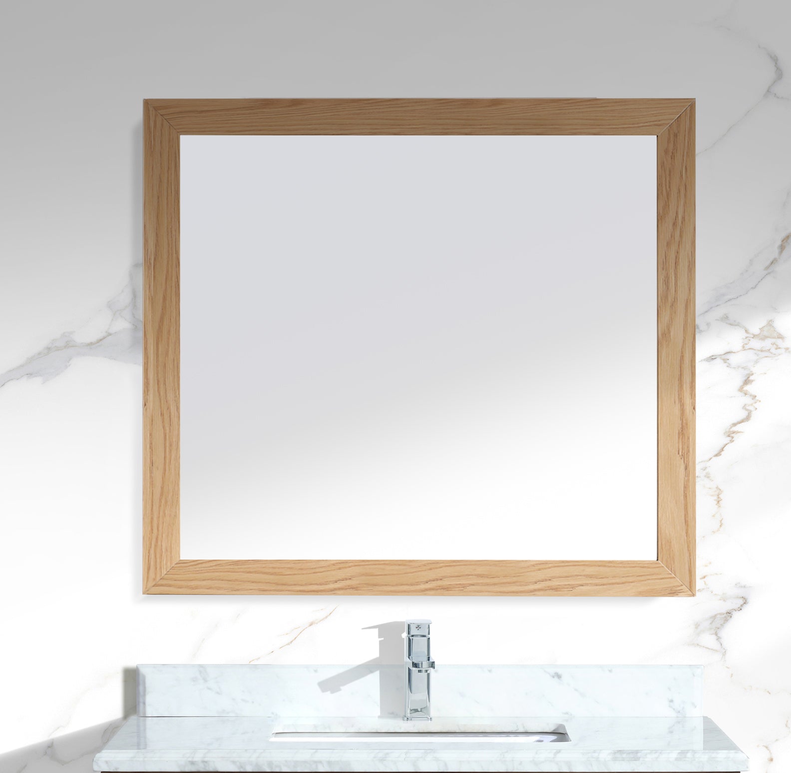 Sterling 36" Framed Rectangular California White Oak Mirror