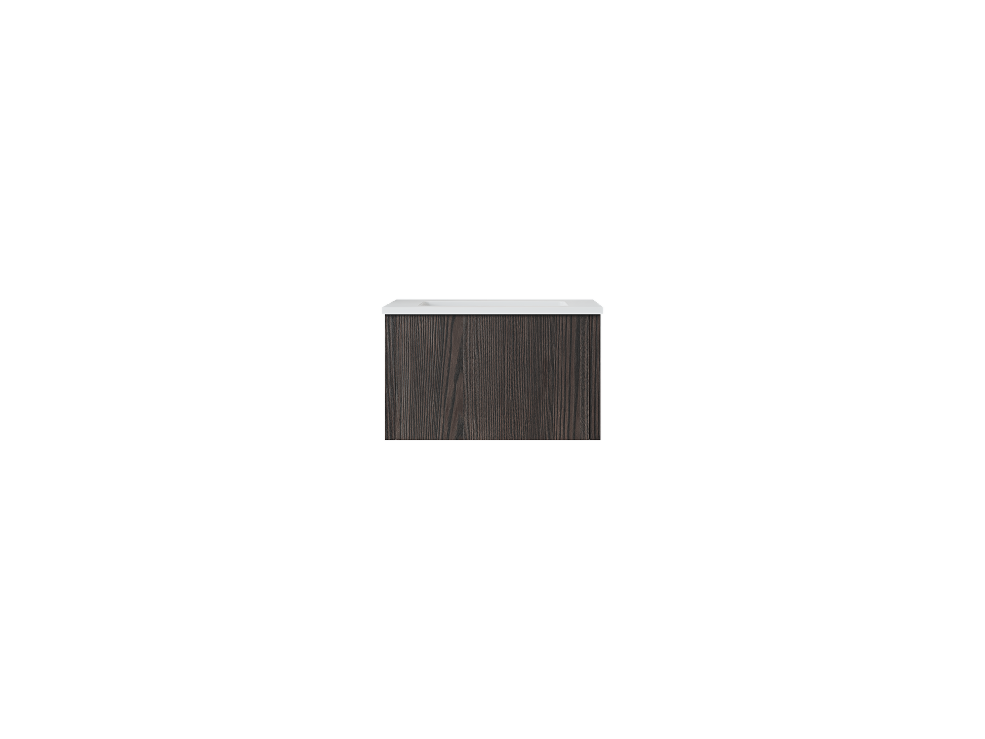 Legno 24" Carbon Oak Bathroom Vanity with Matte White VIVA Stone Solid Surface Countertop