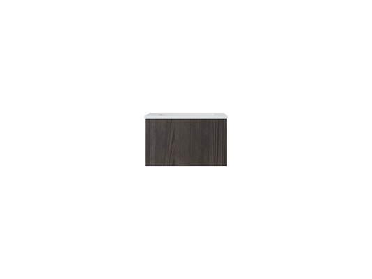 Legno 24" Carbon Oak Bathroom Vanity with Matte White VIVA Stone Solid Surface Countertop