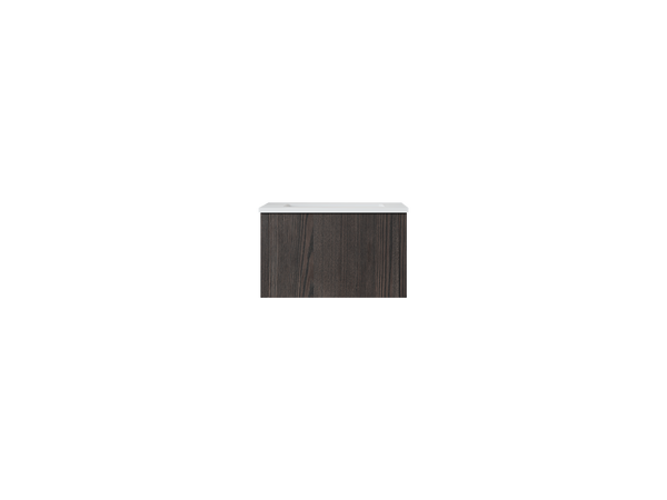 Legno 24 Carbon Oak Bathroom Vanity with Matte White VIVA Stone Solid Surface Countertop