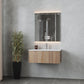 Legno 36" Weathered Grey Bathroom Vanity with Matte White VIVA Stone Solid Surface Countertop