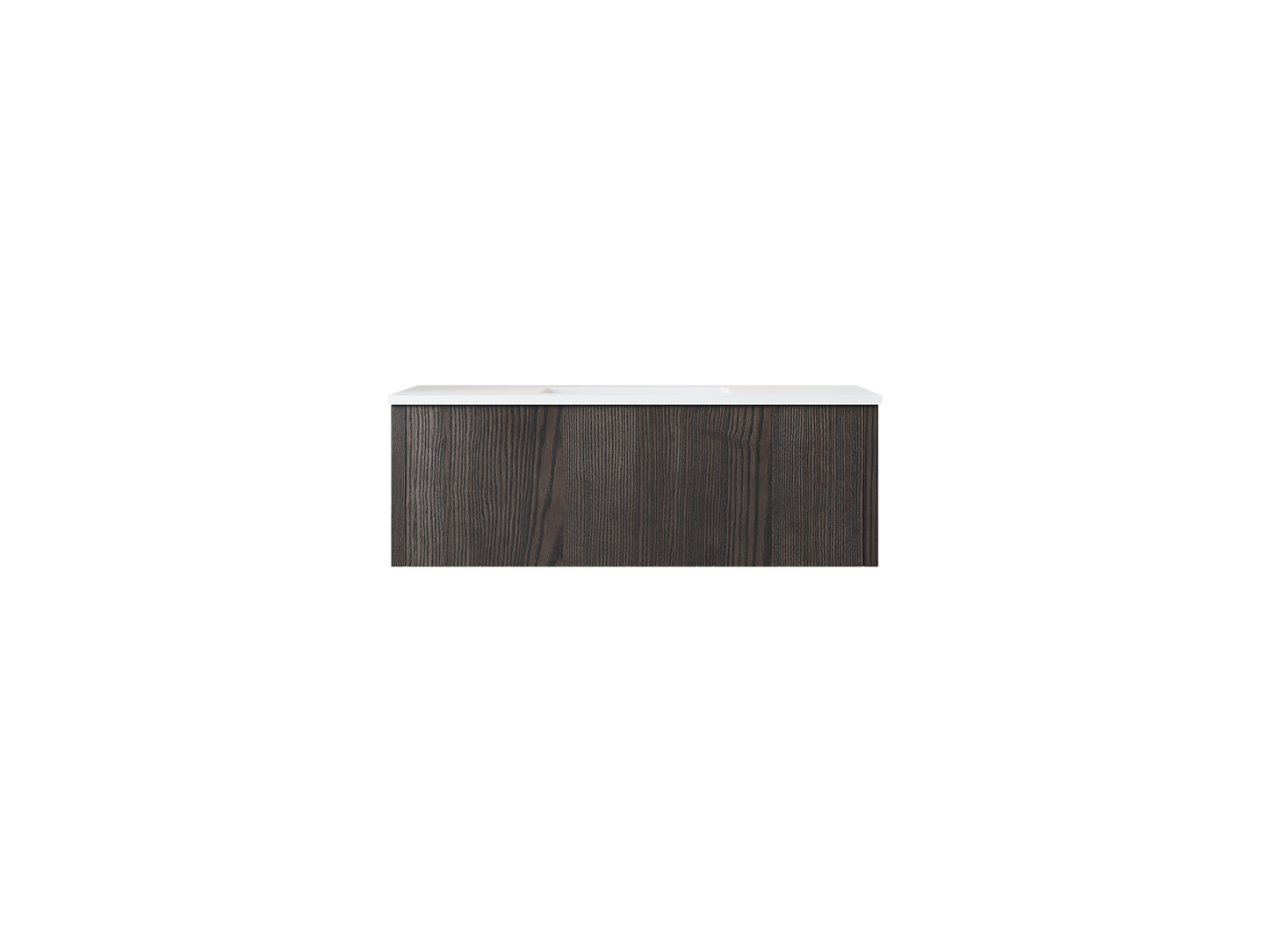 Legno 42" Carbon Oak Bathroom Vanity with Matte White VIVA Stone Solid Surface Countertop