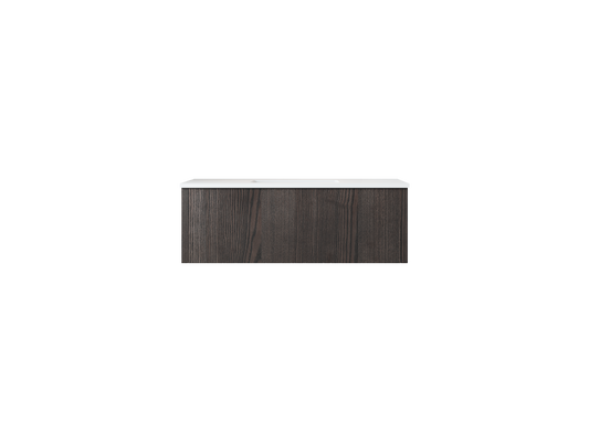 Legno 42" Carbon Oak Bathroom Vanity with Matte White VIVA Stone Solid Surface Countertop