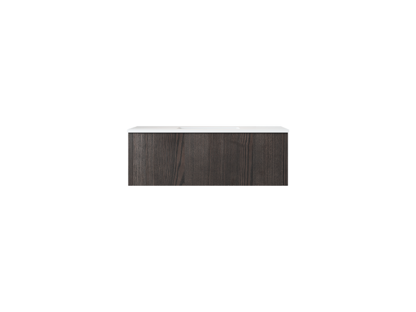 Legno 42 Carbon Oak Bathroom Vanity with Matte White VIVA Stone Solid Surface Countertop