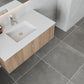 Legno 42" Weathered Grey Bathroom Vanity with Matte White VIVA Stone Solid Surface Countertop