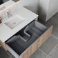 Legno 42" Weathered Grey Bathroom Vanity with Matte White VIVA Stone Solid Surface Countertop