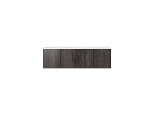 Legno 48" Carbon Oak Bathroom Vanity with Matte White VIVA Stone Solid Surface Countertop