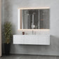 Legno 60" Alabaster White Single Sink Bathroom Vanity with Matte White VIVA Stone Solid Surface Countertop