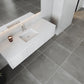 Legno 60" Alabaster White Single Sink Bathroom Vanity with Matte White VIVA Stone Solid Surface Countertop