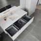 Legno 60" Alabaster White Single Sink Bathroom Vanity with Matte White VIVA Stone Solid Surface Countertop