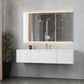 Legno 66" Alabaster White Bathroom Vanity with Matte White VIVA Stone Solid Surface Countertop