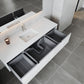 Legno 66" Alabaster White Bathroom Vanity with Matte White VIVA Stone Solid Surface Countertop