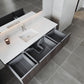 Legno 66" Carbon Oak Bathroom Vanity with Matte White VIVA Stone Solid Surface Countertop