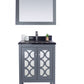 Mediterraneo 24" Grey Bathroom Vanity with Black Wood Marble Countertop