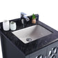 Mediterraneo 24" Grey Bathroom Vanity with Black Wood Marble Countertop