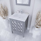 Mediterraneo 24" Grey Bathroom Vanity with Matte White VIVA Stone Solid Surface Countertop