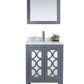 Mediterraneo 24" Grey Bathroom Vanity with White Carrara Marble Countertop