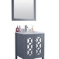 Mediterraneo 24" Grey Bathroom Vanity with White Carrara Marble Countertop