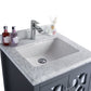 Mediterraneo 24" Grey Bathroom Vanity with White Carrara Marble Countertop