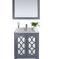 Mediterraneo 24" Grey Bathroom Vanity with White Quartz Countertop