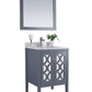 Mediterraneo 24" Grey Bathroom Vanity with White Quartz Countertop