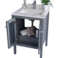 Mediterraneo 24" Grey Bathroom Vanity with White Quartz Countertop