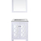 Mediterraneo 24" White Bathroom Vanity with Matte White VIVA Stone Solid Surface Countertop