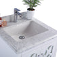 Mediterraneo 24" White Bathroom Vanity with White Carrara Marble Countertop