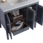 Mediterraneo 36" Grey Bathroom Vanity with Black Wood Marble Countertop