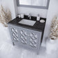 Mediterraneo 36" Grey Bathroom Vanity with Black Wood Marble Countertop