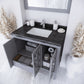 Mediterraneo 36" Grey Bathroom Vanity with Black Wood Marble Countertop