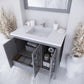 Mediterraneo 36" Grey Bathroom Vanity with Matte White VIVA Stone Solid Surface Countertop