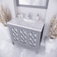 Mediterraneo 36" Grey Bathroom Vanity with White Carrara Marble Countertop