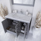 Mediterraneo 36" Grey Bathroom Vanity with White Carrara Marble Countertop