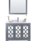 Mediterraneo 36" Grey Bathroom Vanity with White Quartz Countertop